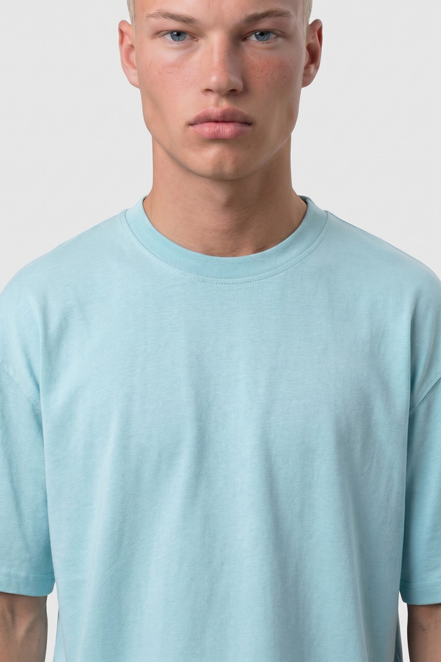 Tricou Basic Oversize Albastru Bebelus - 5