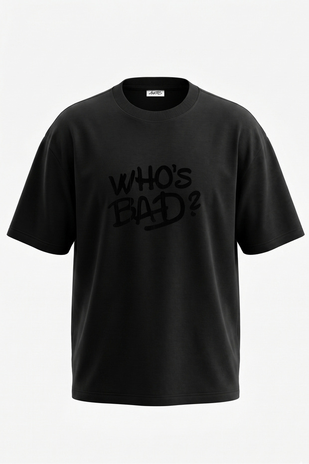 Michael Jackson_1 Design Back Printed Cotton Black Oversize T-Shirt