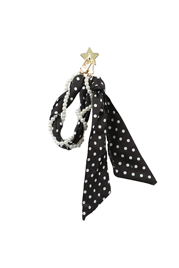 Universal Chain Scarf Adhesive and Clip Phone Bag Suitcase Accessory Black White
