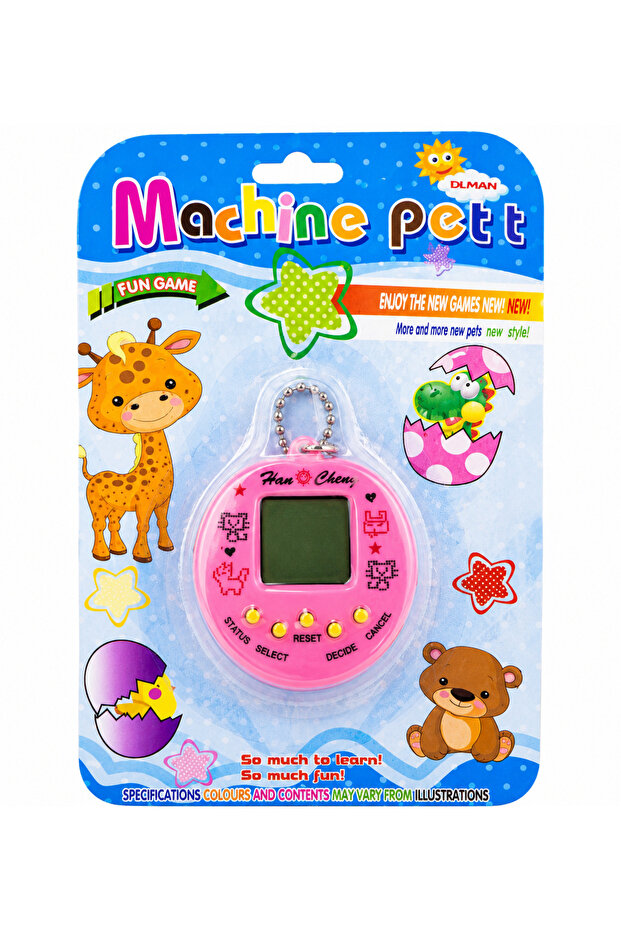 Machine Pet Digital Virtual Pet Keychain Game Electronic Toy with Lcd Screen Pink