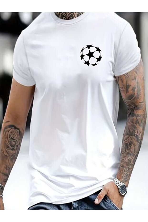 White Printed Men's T-Shirt