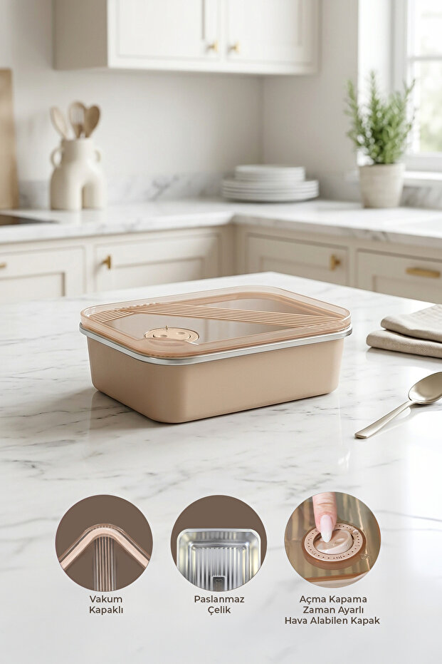 Stainless Steel Vacuum Storage Container, Oven and Cake Container 800 ml Lunch Box