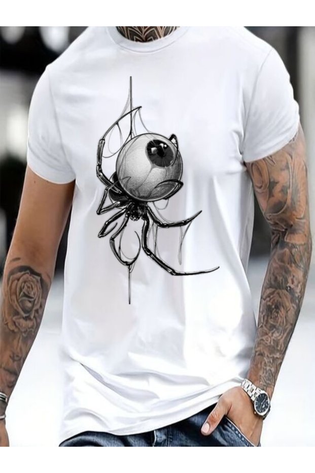 White Printed Men's T-Shirt
