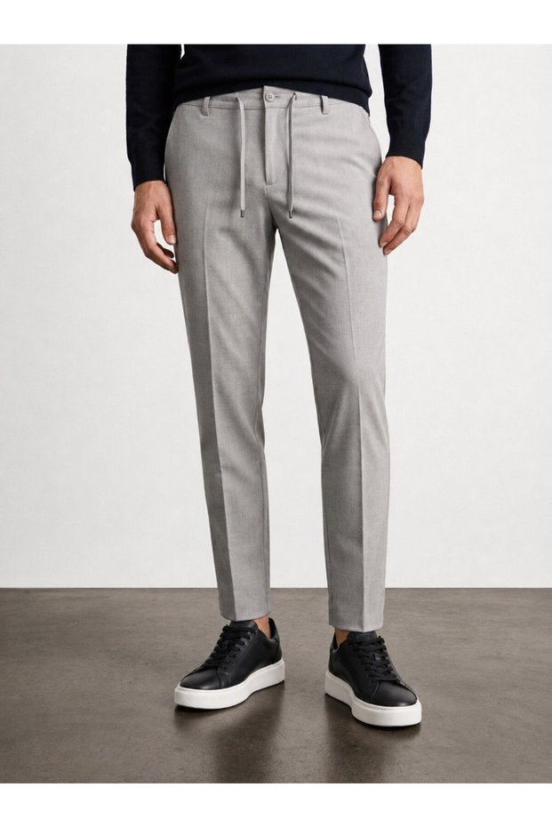 Basic Stylish Drawstring Slim Fit Jogger Pants