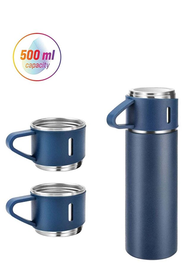 Gift Box Durable Vacuum Cup Flask Stainless Steel Insulated Water Bottle 500ML Travel Thermos Bottle Coffee Cup With Lid