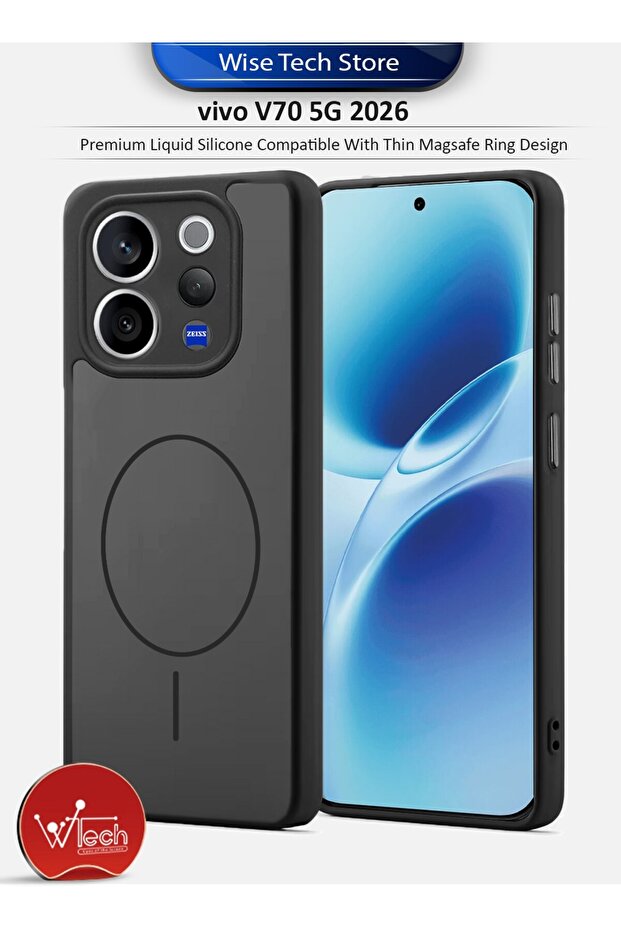 vivo V70 5G 2026 Premium Liquid Silicone Compatible With Thin Magsafe Ring Design Case Cover