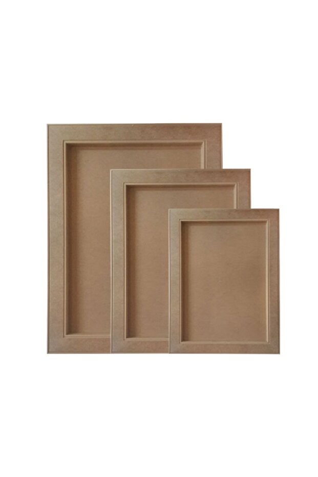 لوح حائط مستطيل عميق من MDF مكون من 3 قطع - 1