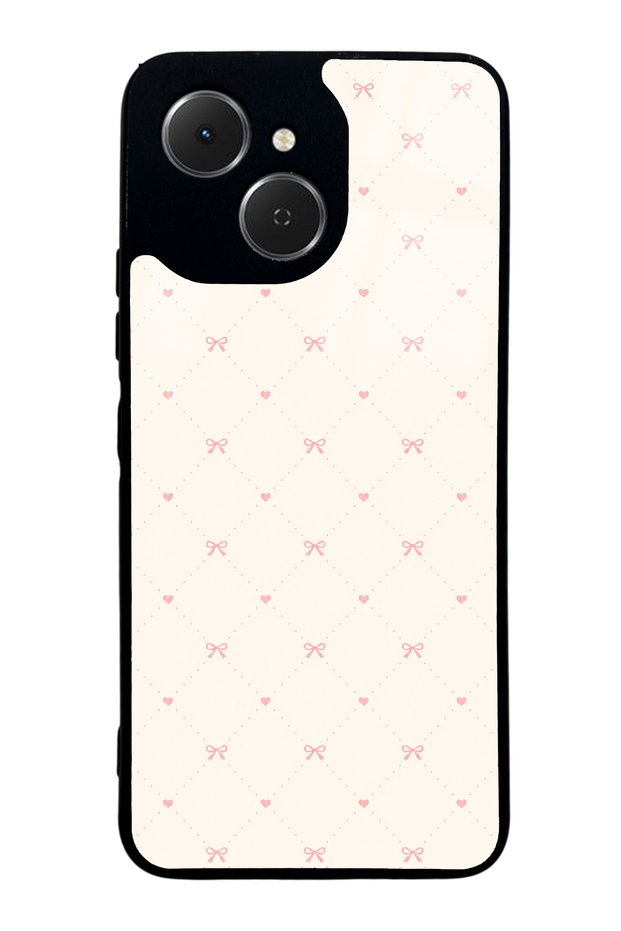 Tecno Spark 40C Cream Pink Coquette Pattern Designed Glossy Phone Case