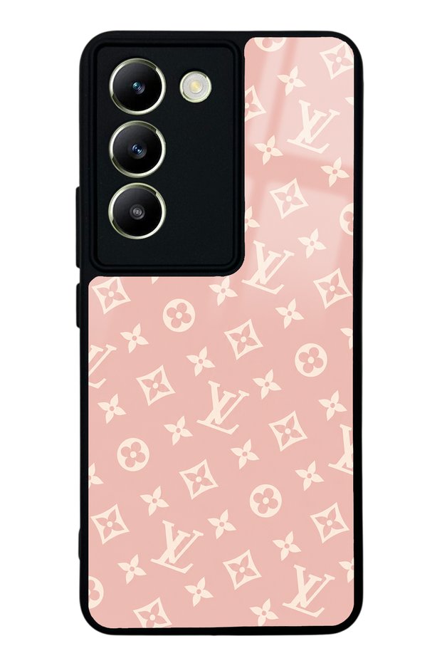Vivo V30 Lite Glossy Phone Case with Pink Lv Design