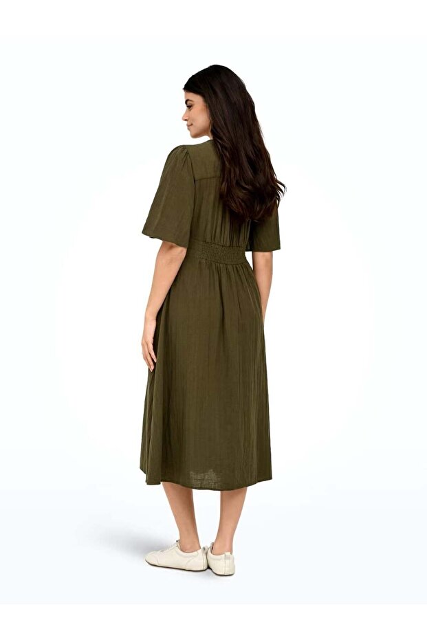 OnlTizana 2/4 Midi Dress WVN NOOS Kadın Elbise Yeşil (15373535) - 2