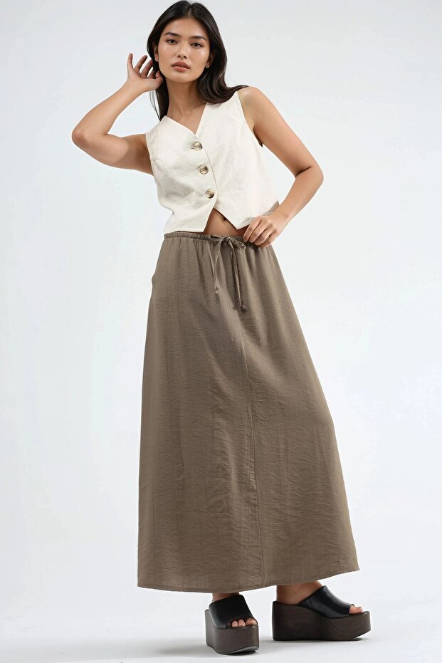 تنورة ماكسي بخصر مرتفع على شكل حرف A من BUSEM