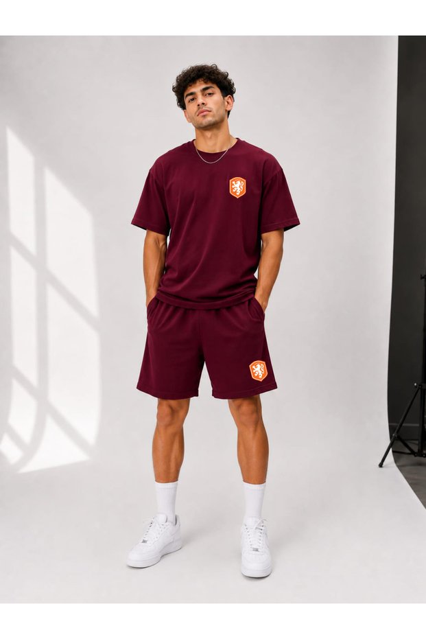 Men's 100% Cotton Oversize T-Shirt and Shorts Set – Comfortable Fit Two-Piece Set for Casual Sports and Street Style