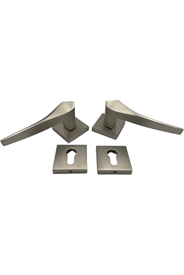 Modern Rose Mortise Door Handle Set with Privacy Latch