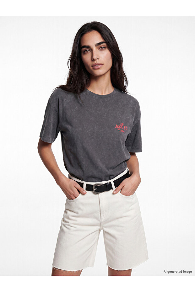 Original Printed Oversize 100% Cotton Women's T-Shirt
