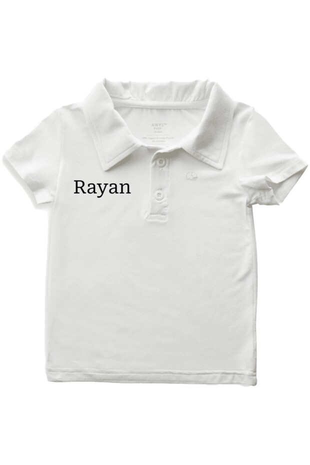 - Personalized Baby Short Sleeves Polo T-Shirt - White_18-24M