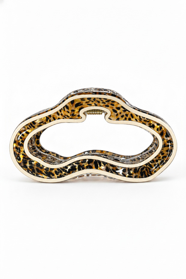 Leopard Pattern Stylish and Durable Acrylic Hair Claw Clip for Women