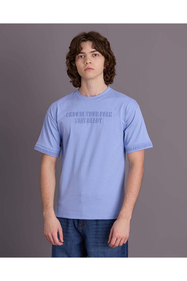 Senior Boys Purple Printed T-shirt