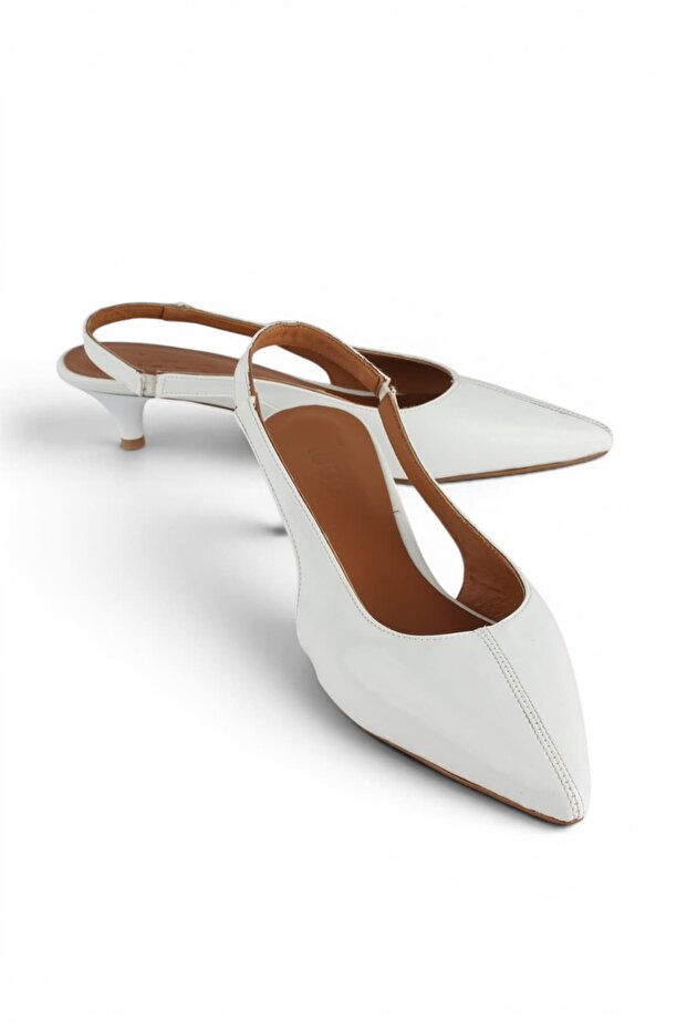 Harmony Genuine Leather Open-Back Heeled Shoes