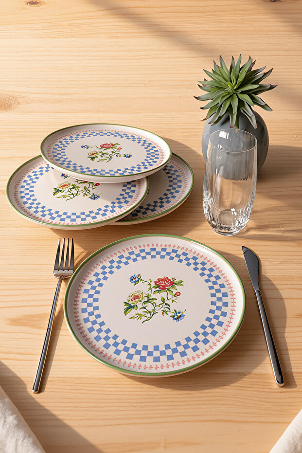 Rose Line Nordic Cake Plate 22 cm 4 Pieces 22911