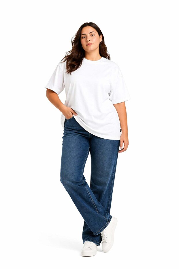 Women's Basic Oversize Large Size Short Sleeve T-Shirt