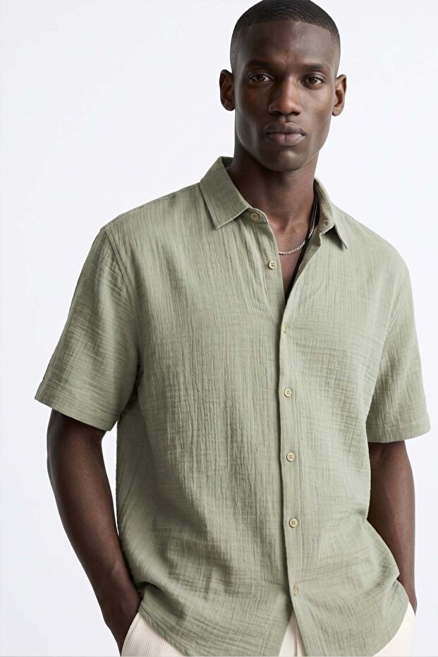 Men's Short Sleeve Shirt - Khaki