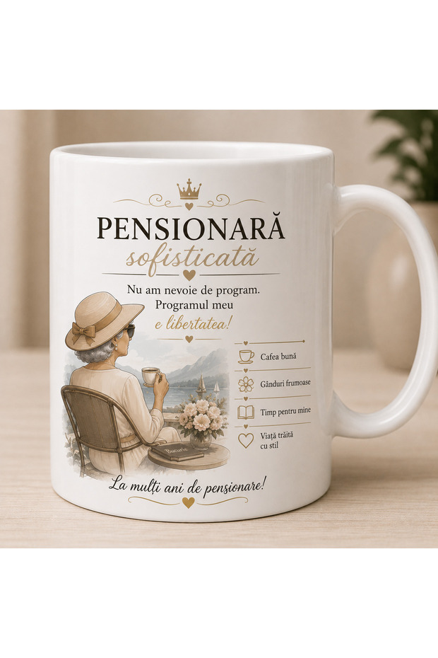 Cană personalizată „Pensionară sofisticată” - 1