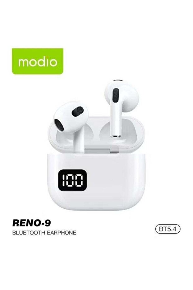 RENO-9 Wireless Earbuds Bluetooth 5.4 TWS with LED Digital Power Display, HD Calling Mic, Noise Reduction, Touch Control, Deep Bass In-Ear Headphones