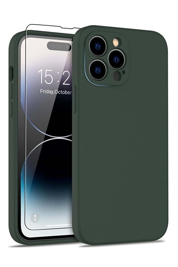 iPhone 14 Pro Max Case with Screen Protector Soft Flexible Silicone Gel Rubber Bumper Cover Slim Fit
