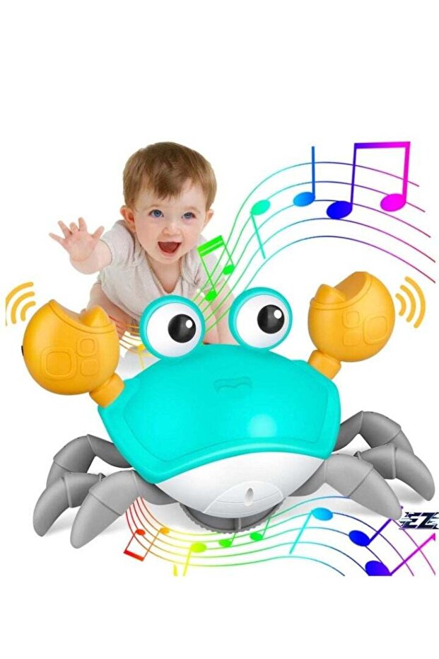 Crawling Crab Baby Toy – Interactive Tummy Time Toy with Automatic Obstacle Avoidance