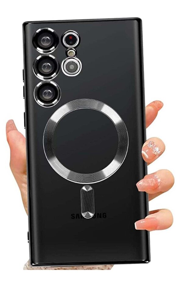 Magnetic Clear Case for Samsung Galaxy S23 Ultra 5G with Camera Lens Protector, MagSafe Compatible