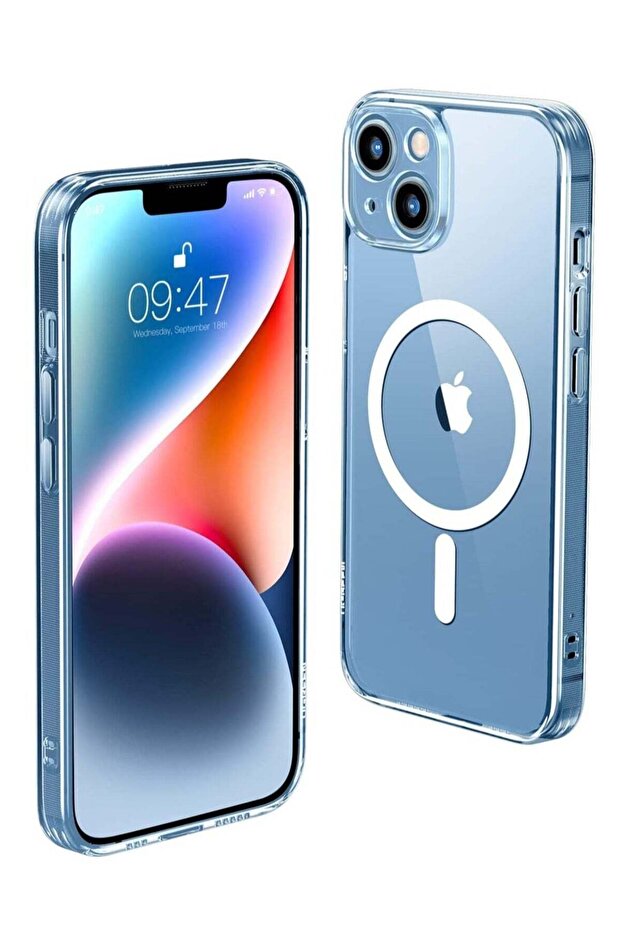 iPhone 14 Plus Case with Magsafe Magnetic Wireless Charging Compatible Transparent Cover Clear
