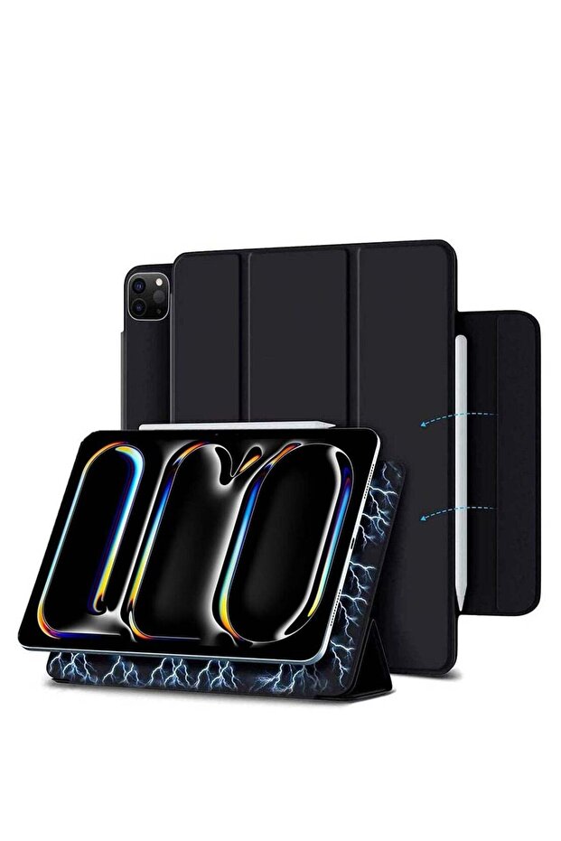 iPad Pro 13” Case M4 (2024) – Black with Pencil Holder & Smart Cover