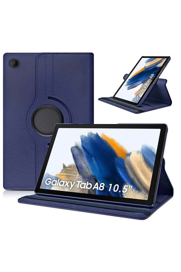 Case Compatible with Galaxy Tab A8 10.5" Case (SM-X200/X205/X207), Galaxy Tab A8 Case 10.5 inch,Auto Sleep/Wake 360° Rotating Stand Folio Leather Case for Tab A8 2022 (Dark blue)