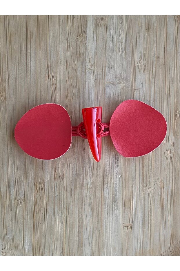 Leather Button Set 2 Pieces Red - 1