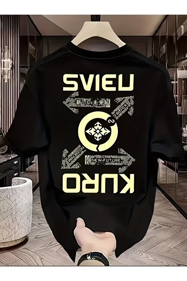 Men's oversized graphic tee with back print