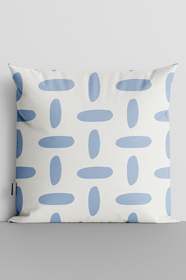 Blue Shapes Double Sided Digital Printed Throw Pillow Cover