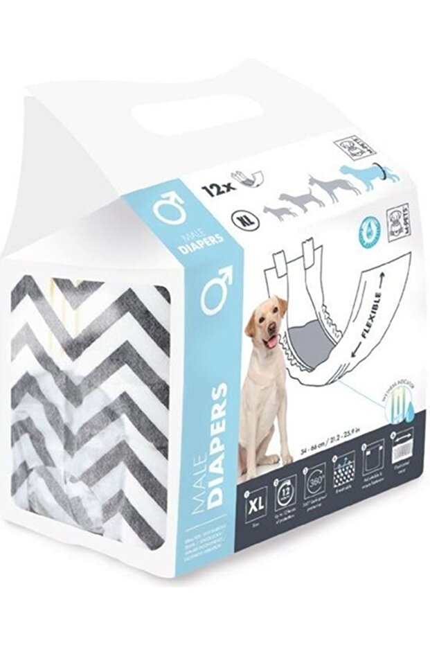 Diapers Underwear for Male Dogs (XL) 12 Pack