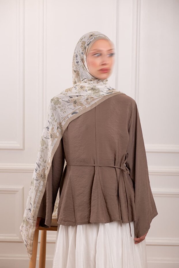 Lalin Patterned Soft Shawl Mink
