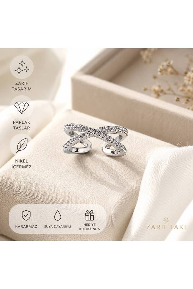 Eternity Silver Color Women's Wedding Band Ring