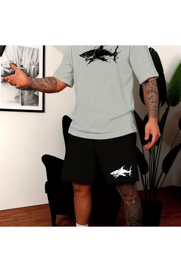 Unisex Oversize Shorts Set Short Sleeve T-Shirt Comfortable Fit Summer Casual Sports
