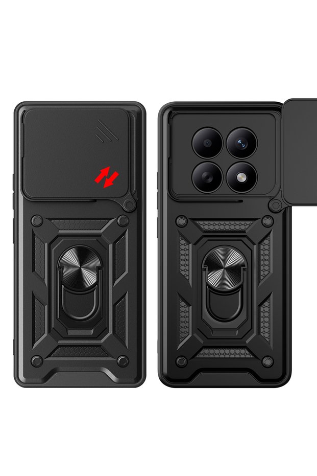 Compatible Sliding Vega Cover for Xiaomi Redmi Note 15 4g Case with Magnetic Stand and Camera Protection