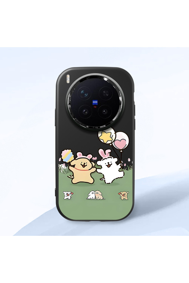 Vivo X300 Pro Compatible Case Camera Protective Black Silicone Couple Phone Case with Line Pattern