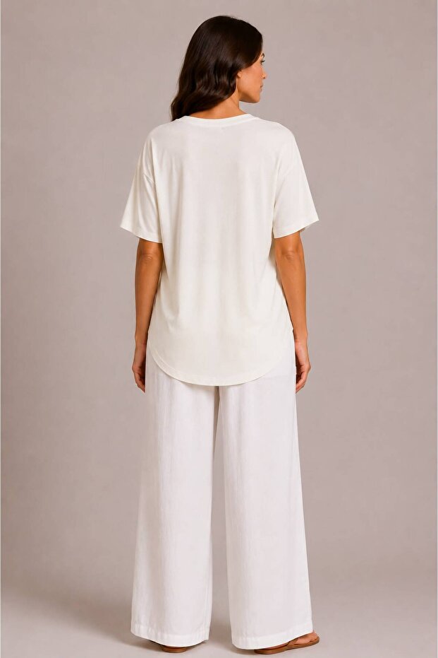 100% Modal V-Neck Trill T-Shirt - 3