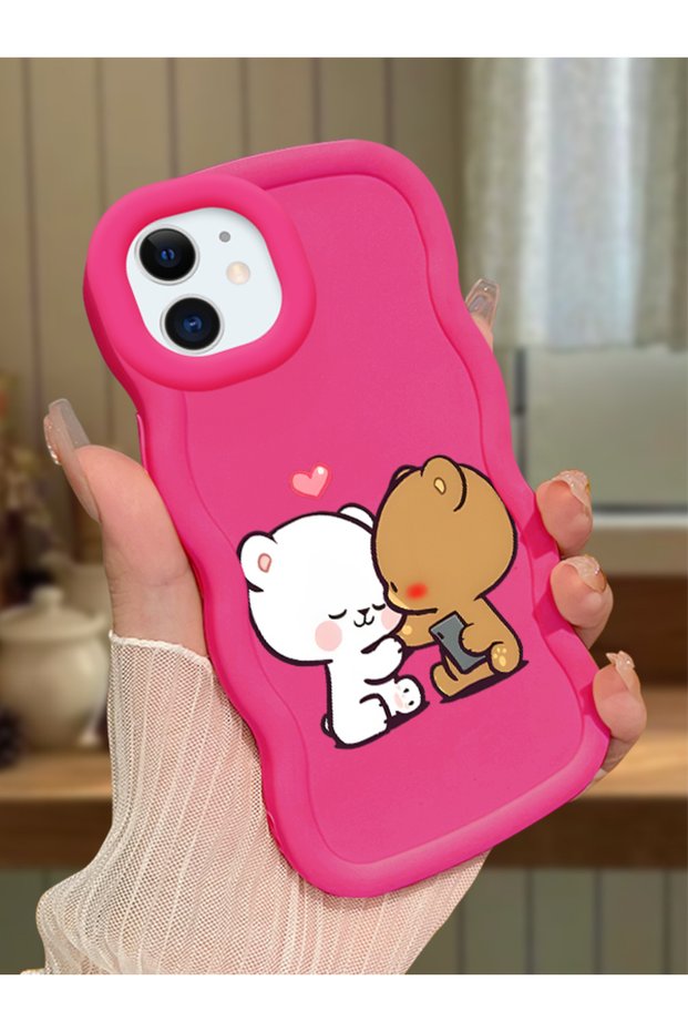 حافظة متوافقة مع هاتف iPhone 11، حافظة حماية للكاميرا من السيليكون الأحمر، حافظة هاتف لطيفة بنمط لطيف