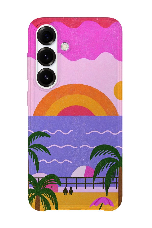 Samsung Galaxy S23 Fe Compatible Printed Transparent Phone Case | Collection: Summer Beach Tropical