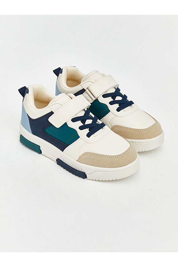 Lcw Steps Ecru Color Block Boys' Sneakers