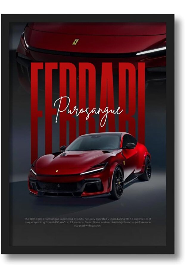 Stylish Car Canvas Poster Wall Art 30x40 cm with Outer Frame Ready Decor