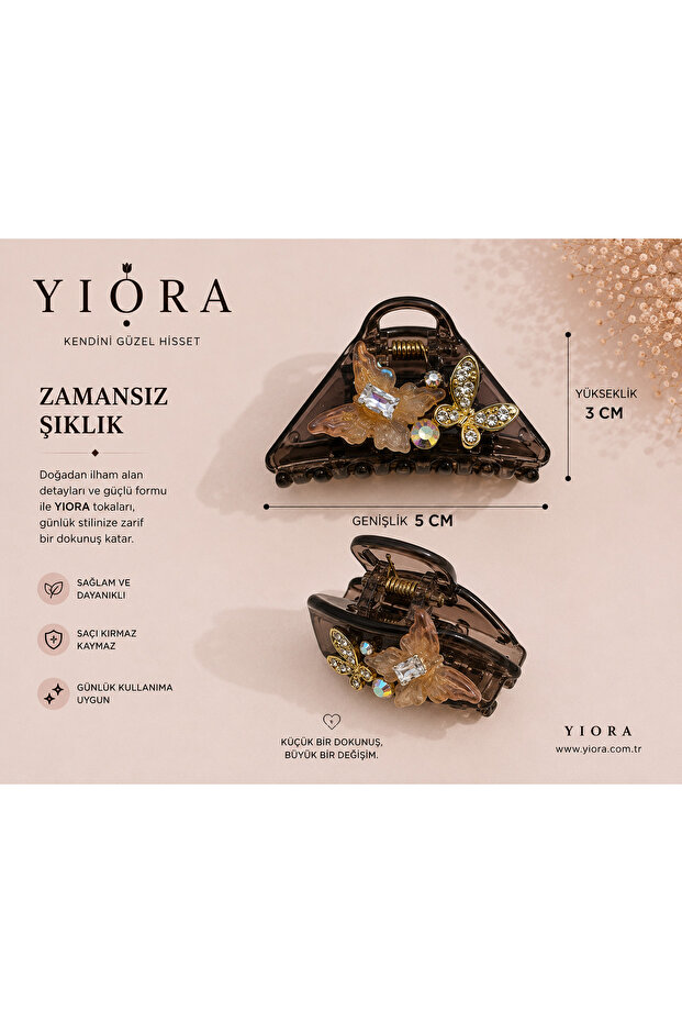 Premium Series Crystal Stone Butterfly Detailed Imported Latch Buckle 5cm