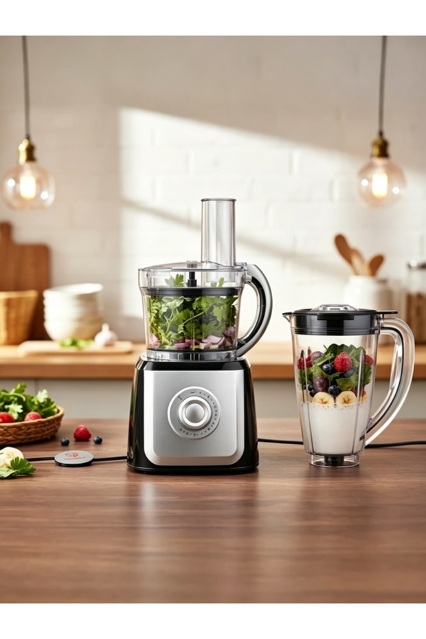 2 in 1 Food Processor & Blender | Multi-Function Chopper with Variable Speed & Pulse | Meat Grinder & Vegetable Cutter - 5
