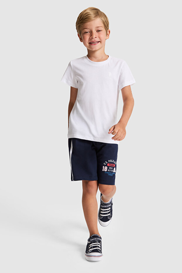 Boy's Navy Blue Knitted Shorts 50320447-Vr033